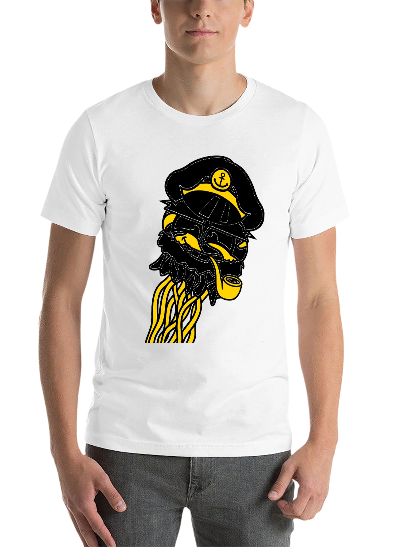 Black Nautical Captain Graphic Tee - Black view 14