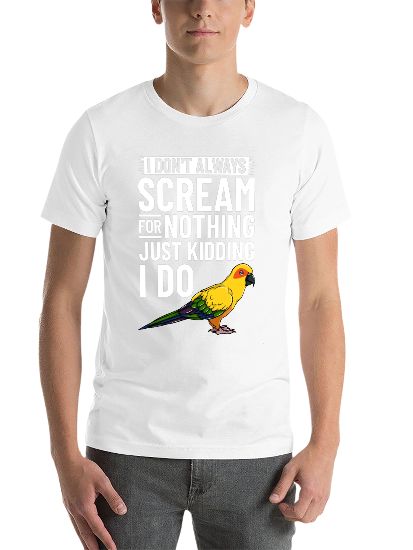 Black Funny Parrot T-Shirt - I Don't Always Scream view 14