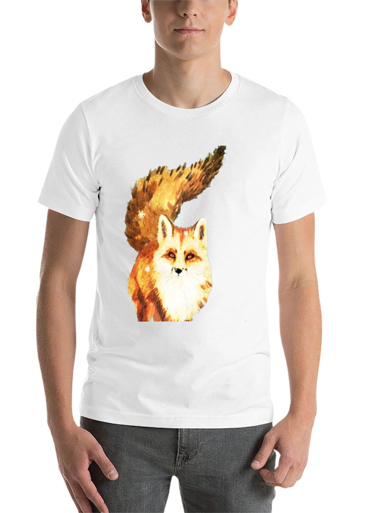 Black Fox Graphic Tee - Unique Animal Print T-Shirt view 14