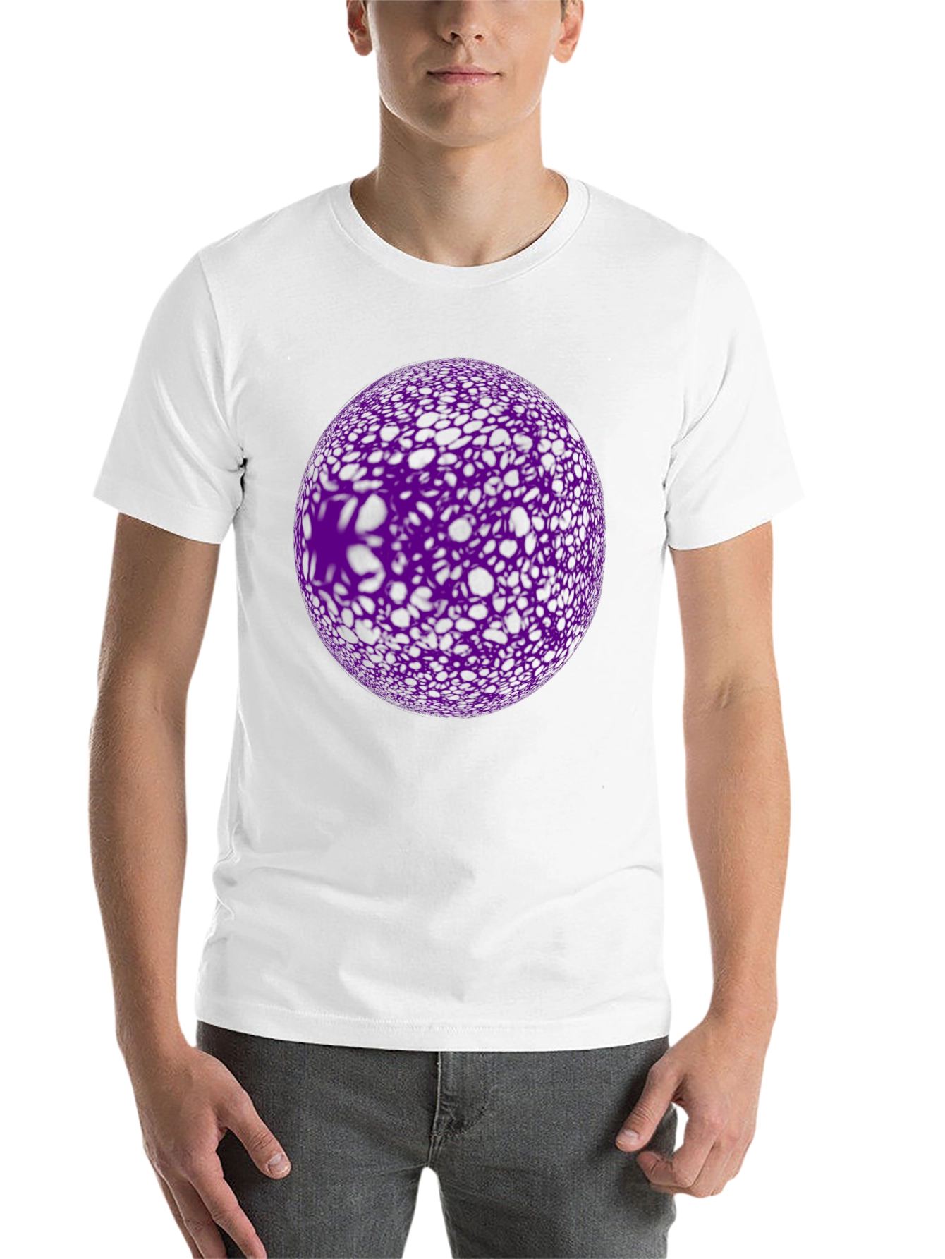 Black Abstract Purple Orb Graphic Black T-Shirt view 14