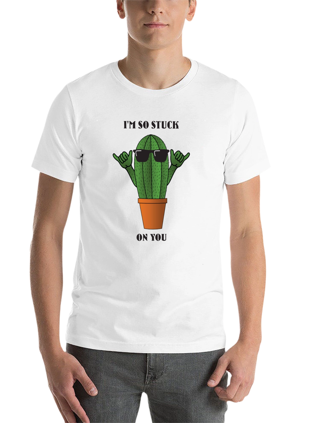 Black Cool Cactus T-Shirt - I'm So Stuck On You - Black view 14