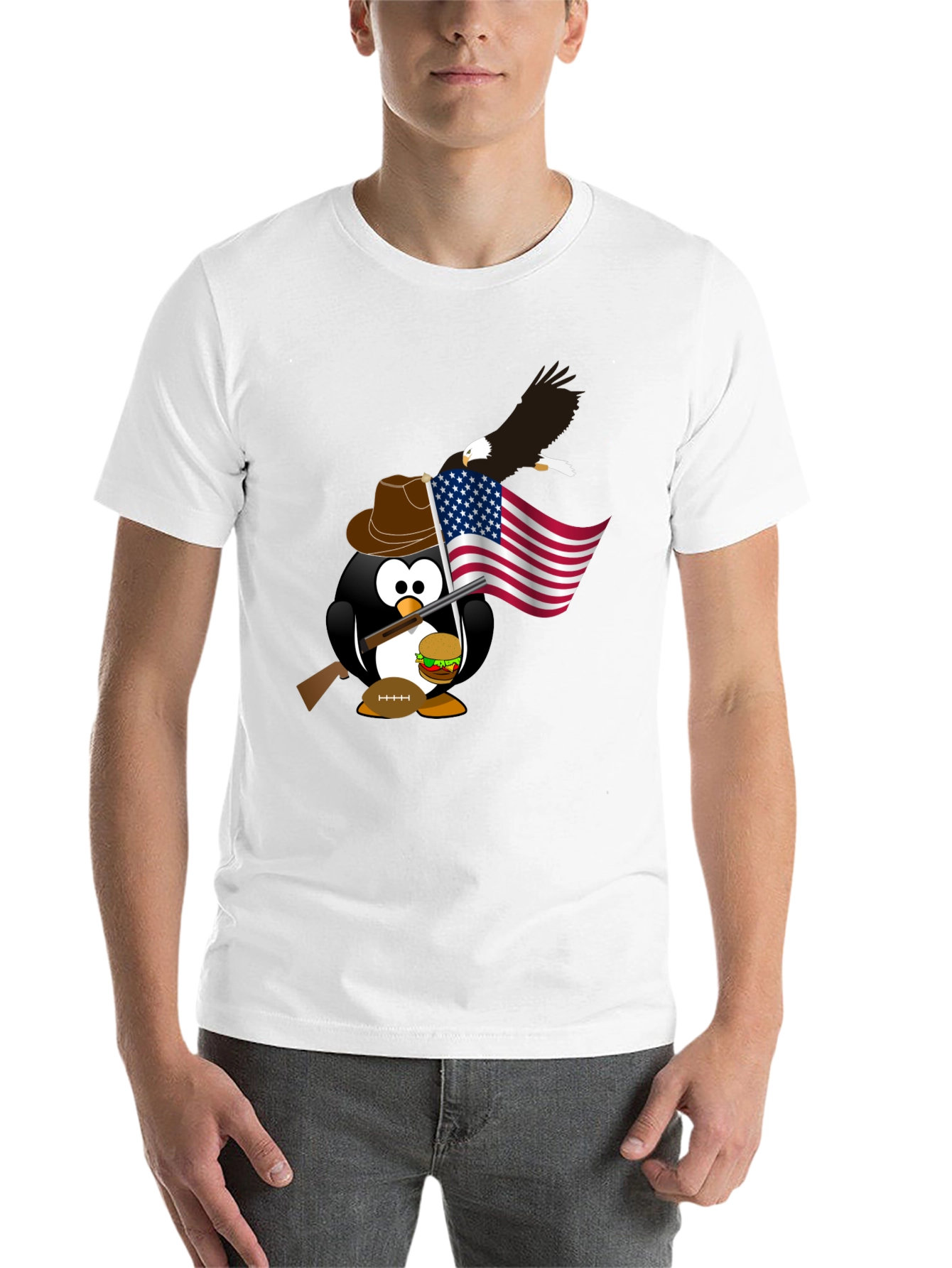 Black Patriotic Penguin T-Shirt view 14