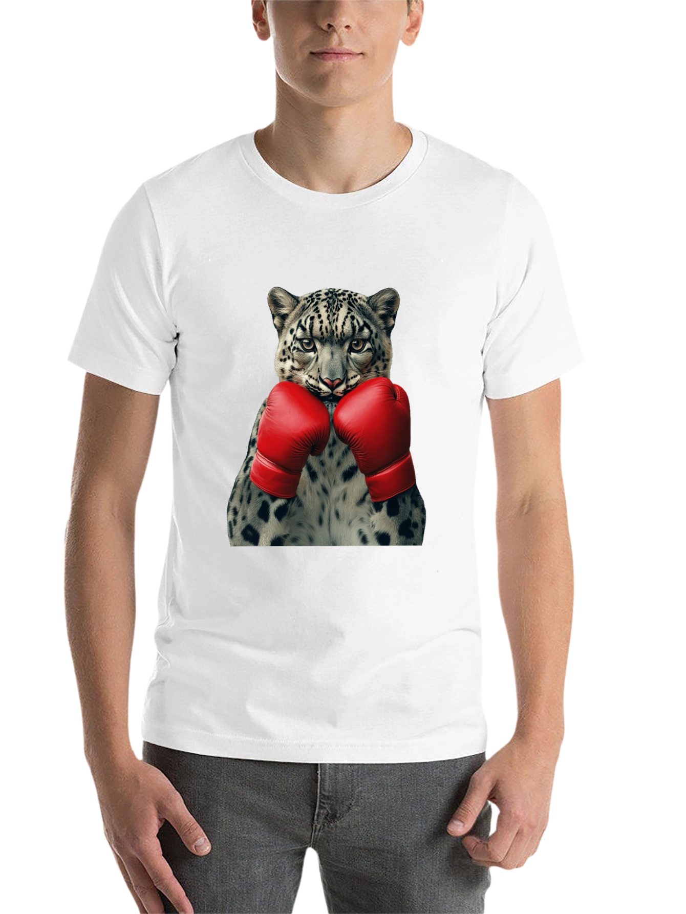 Black Leopard Boxer Graphic Tee - Punchy Style! view 14