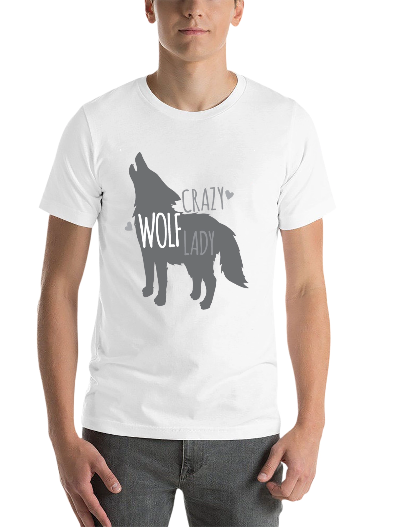 Black Crazy Wolf Lady T-Shirt - Animal Lover Tee view 14