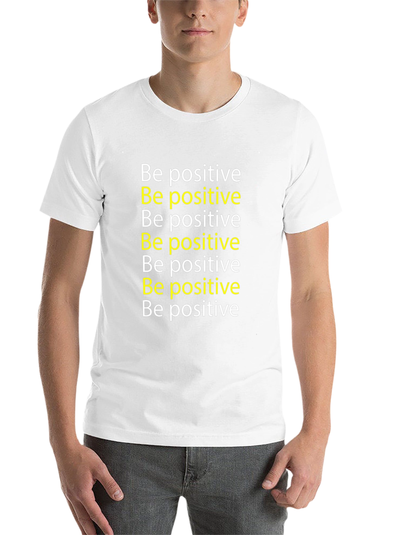 Black Be Positive Graphic Tee - Motivational T-Shirt view 14