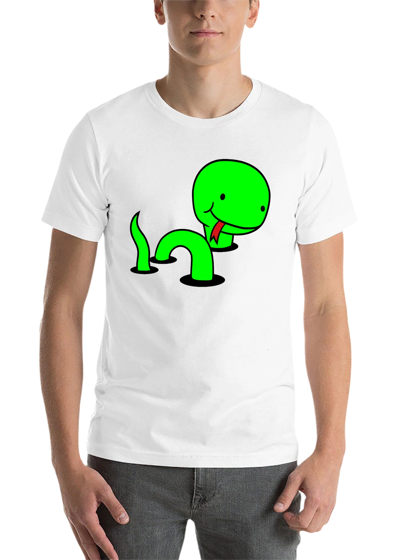 Black Funny Snake T-Shirt - Cute Cartoon Reptile Tee view 14