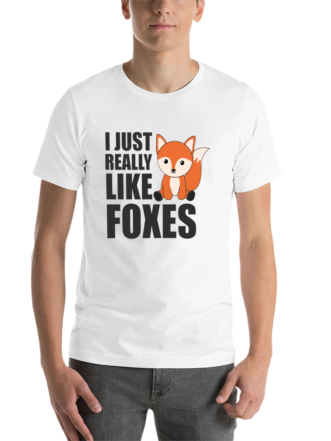Black Cute Fox Graphic Tee - I Just Really Like Foxes view 14