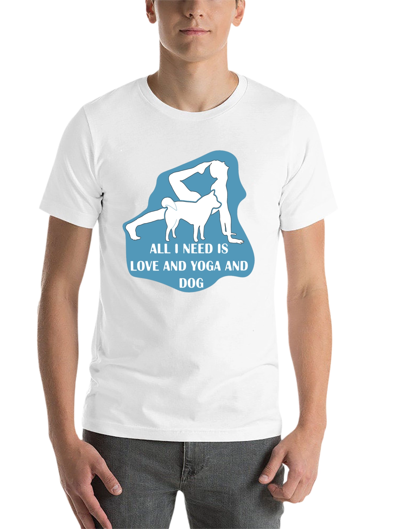 Black Yoga and Dog Lover T-Shirt - Black Cotton Tee view 14