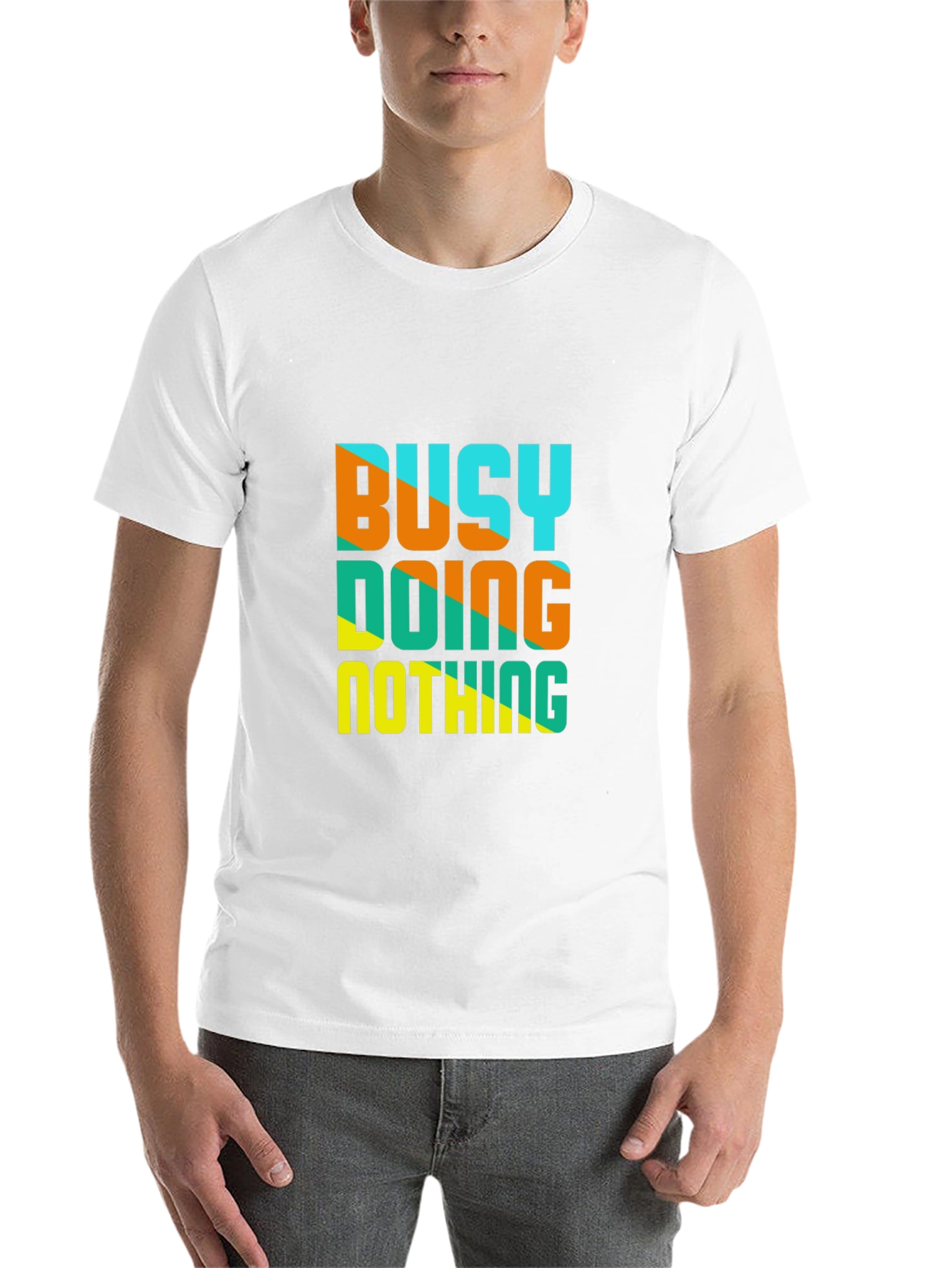 Black Busy Doing Nothing Graphic Tee - Casual Black T-Shirt view 14