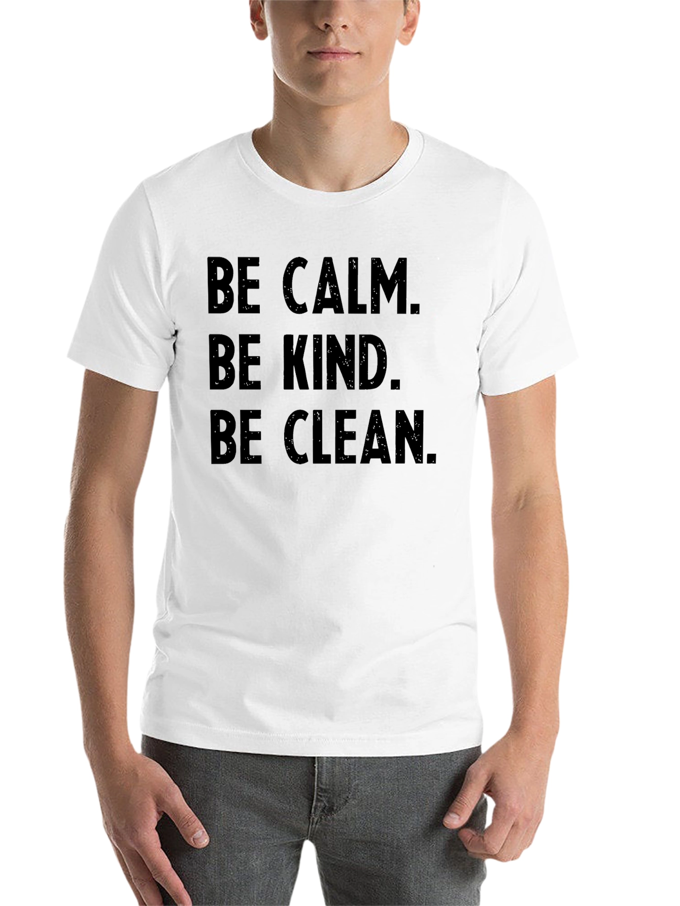 Black Be Calm Be Kind Be Clean T-Shirt view 14