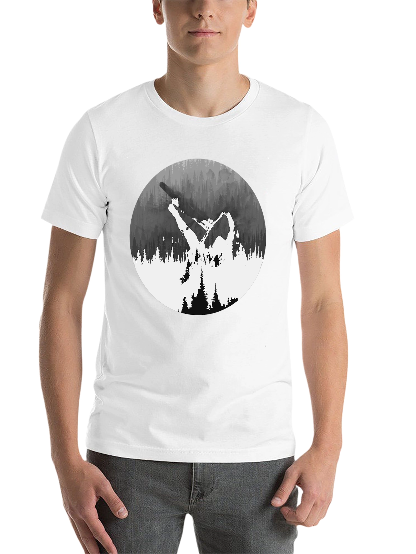 Black Nature Silhouette Graphic Tee - Black view 14