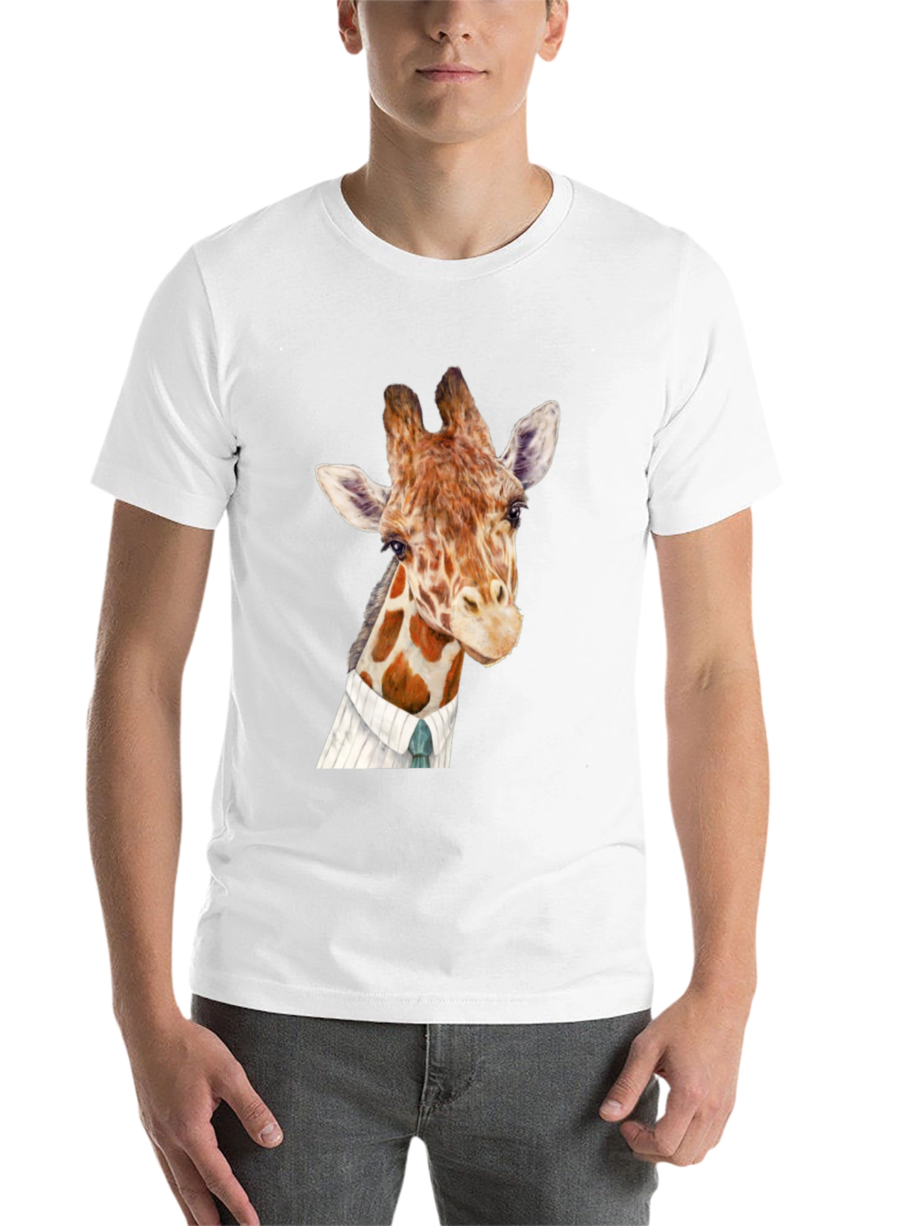 Giraffe in Suit Graphic T-Shirt - 14