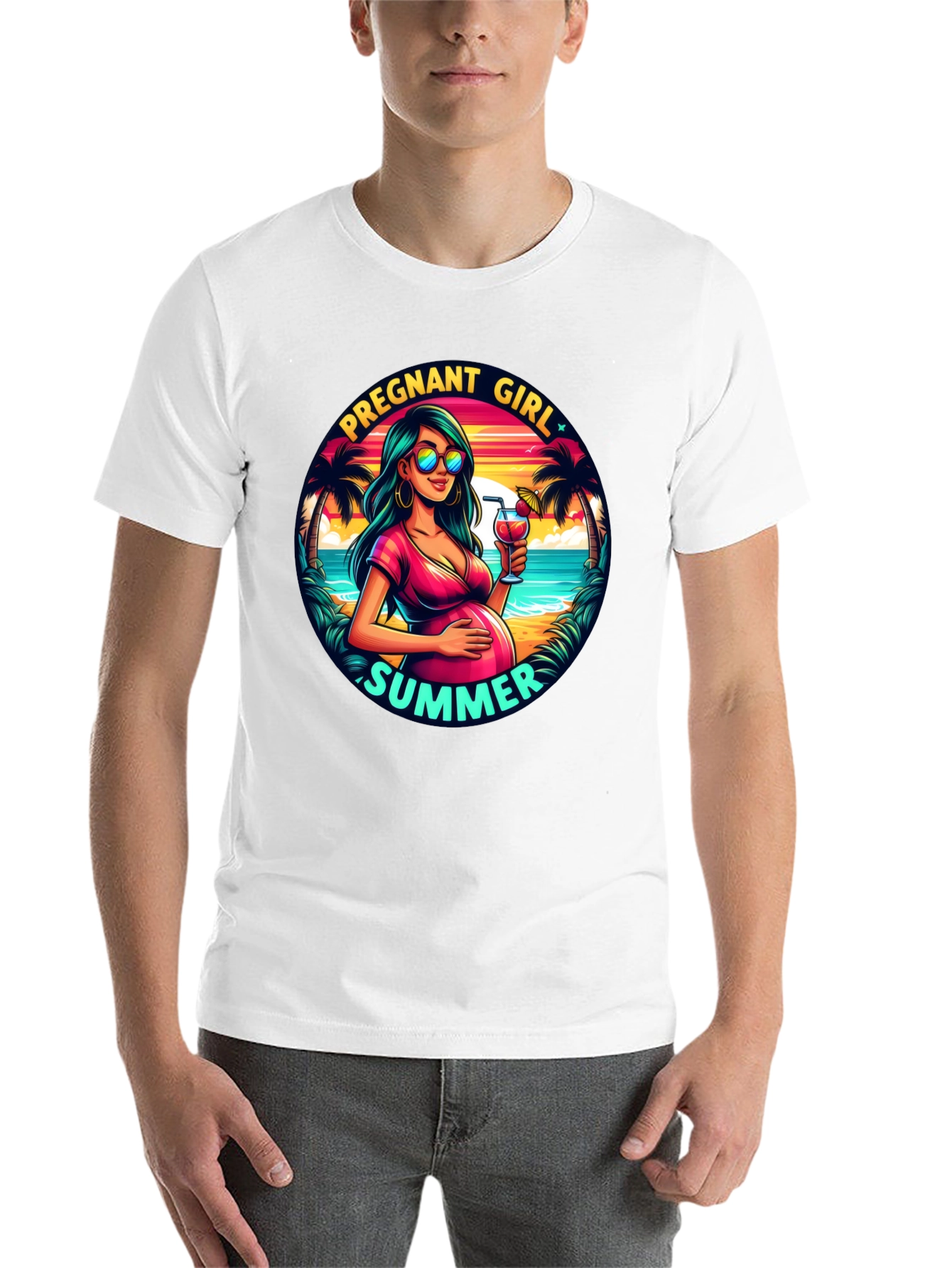 Black Pregnant Girl Summer Graphic T-Shirt view 14