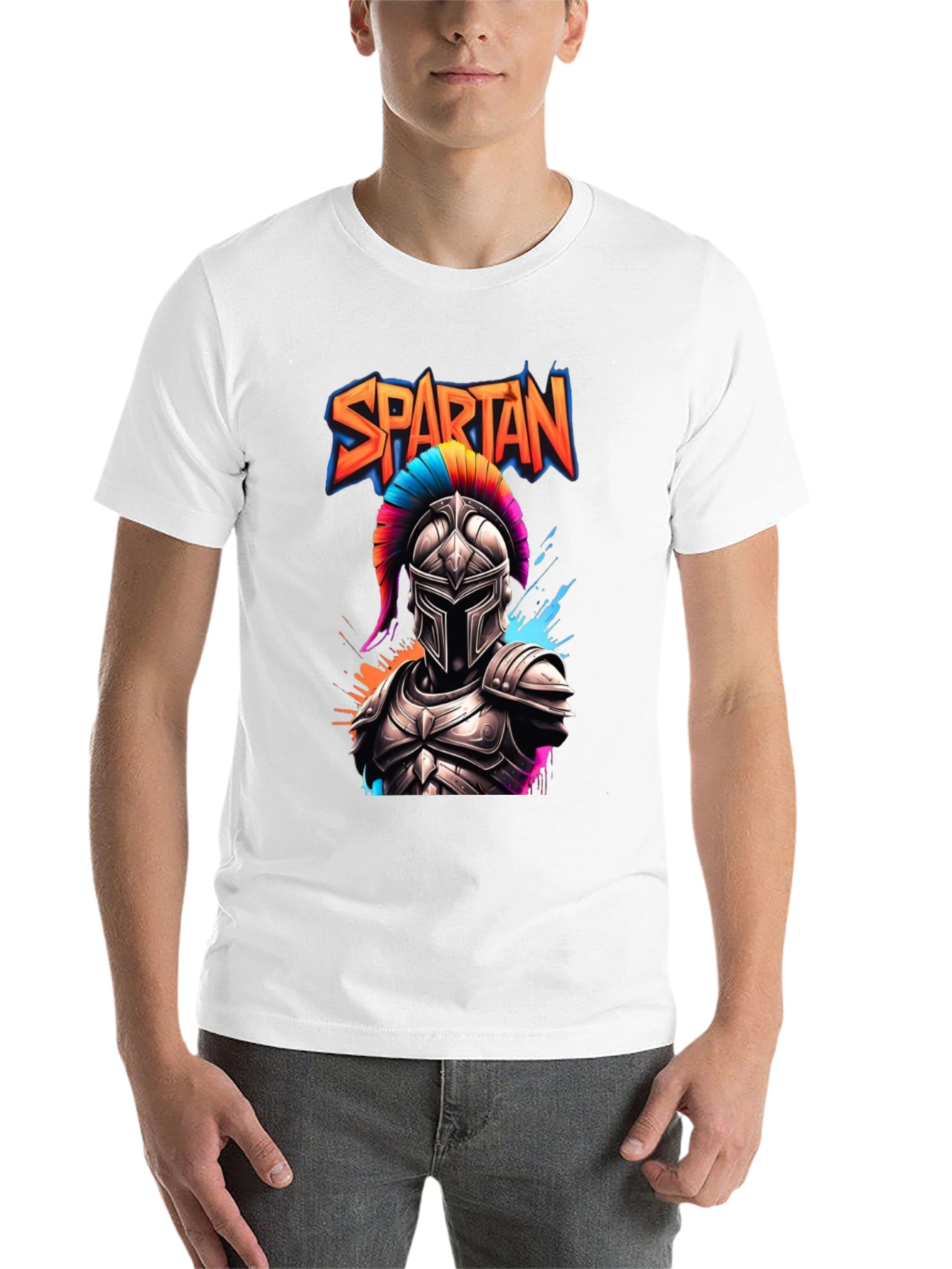 Black Spartan Warrior Graphic T-Shirt view 14