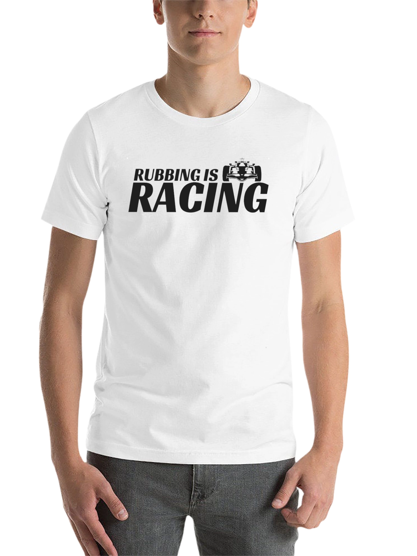 Black Rubbing is Racing - Black Graphic T-Shirt view 14