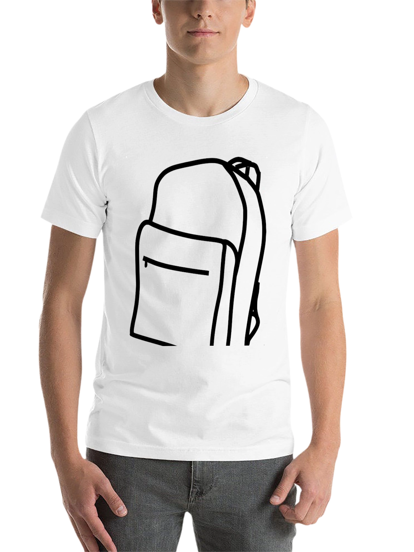 Black Backpack Graphic Tee - Casual Black T-Shirt view 14