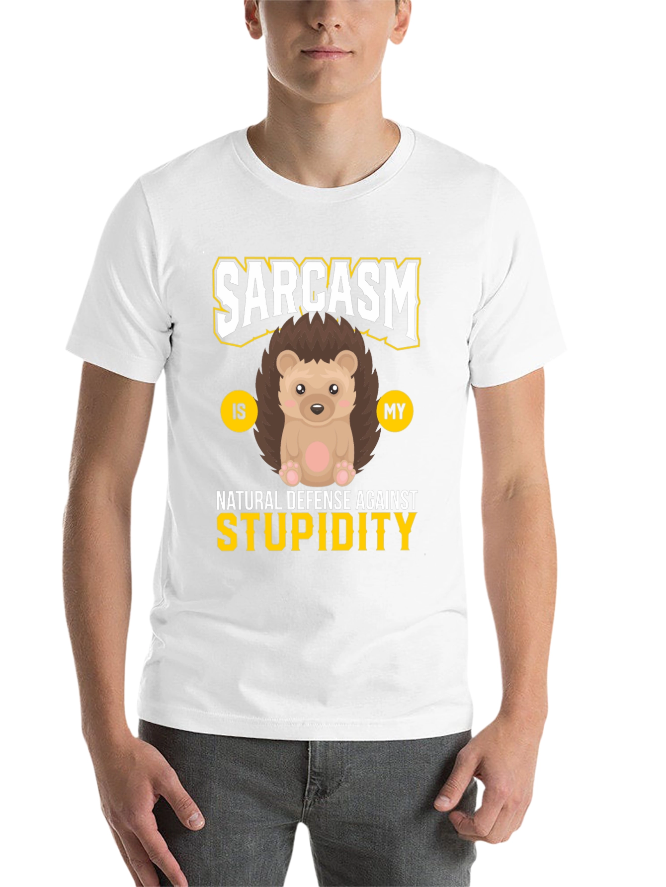 Black Sarcasm Hedgehog T-Shirt view 14
