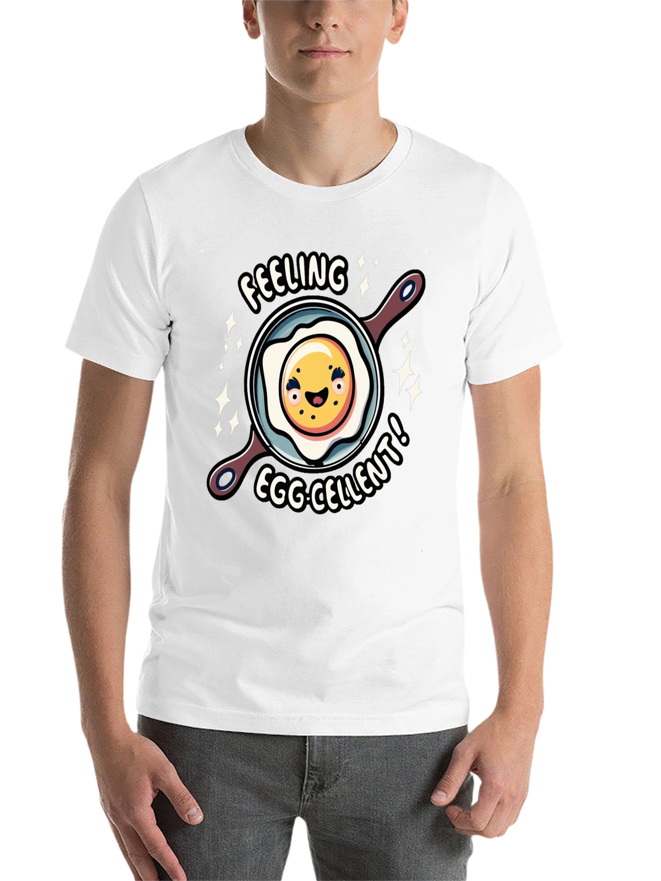 Black Feeling Egg-cellent Graphic Tee - Funny Food Shirt view 14
