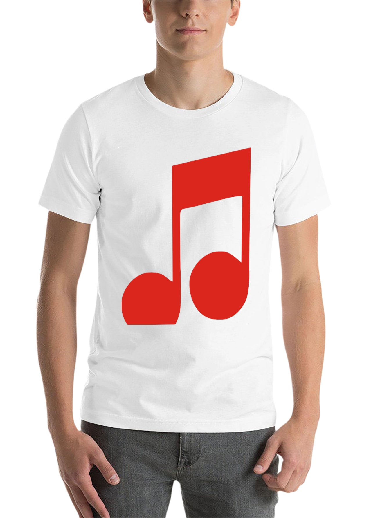 Black Red Music Note Graphic Black T-Shirt view 14
