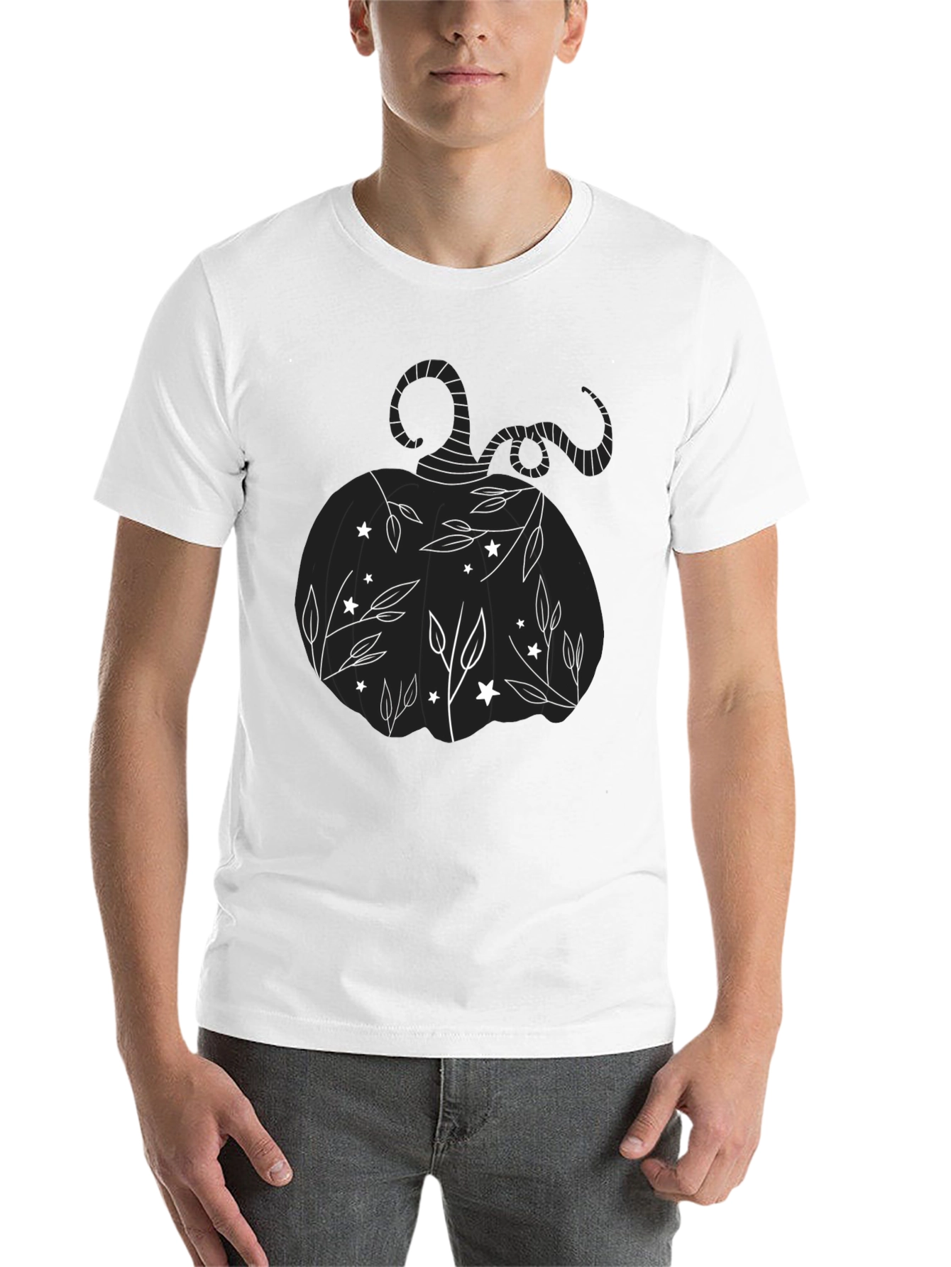 Black Whimsical Pumpkin T-Shirt - Halloween Style view 14