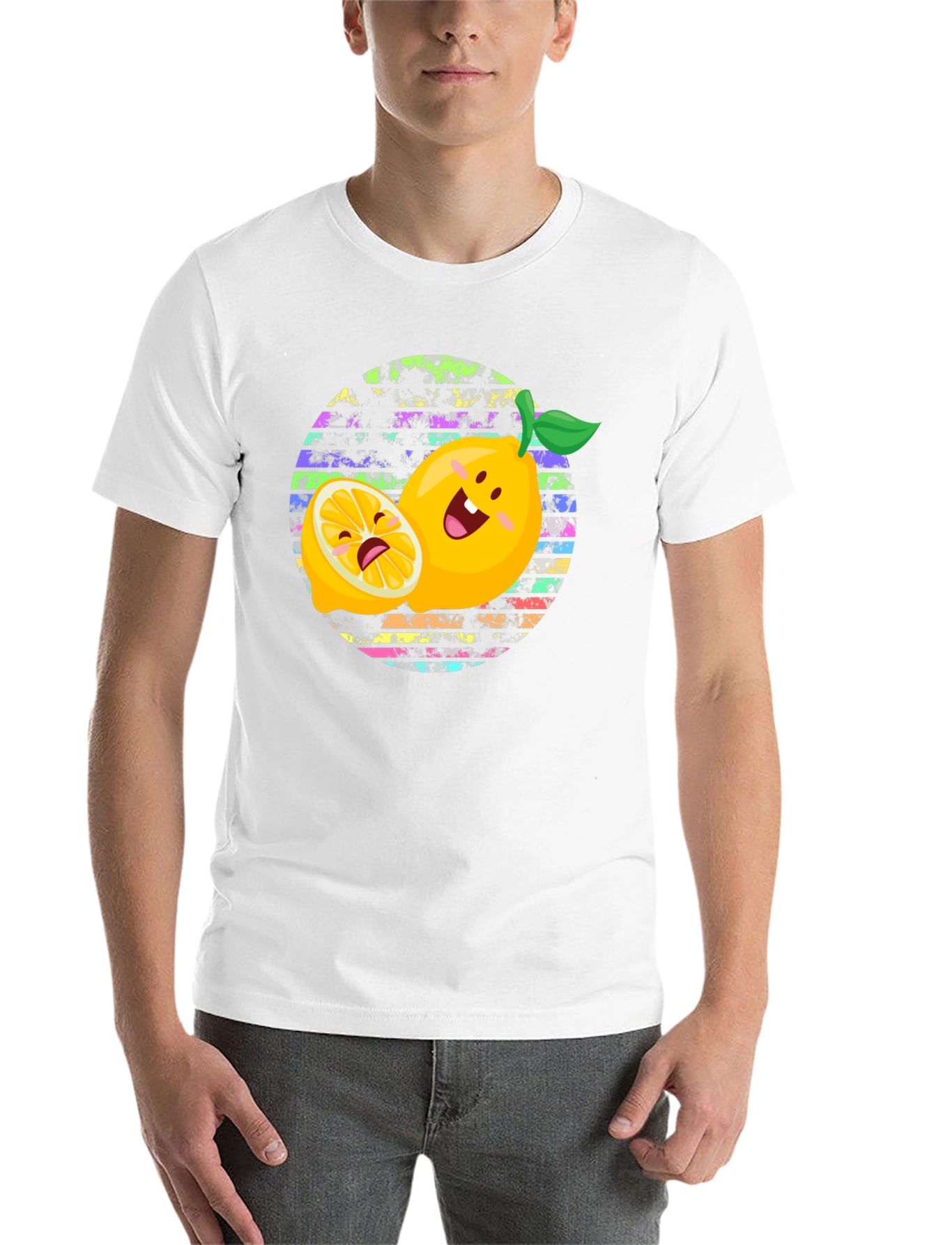 Black Funny Lemon Graphic Tee - Unisex Black T-Shirt view 14