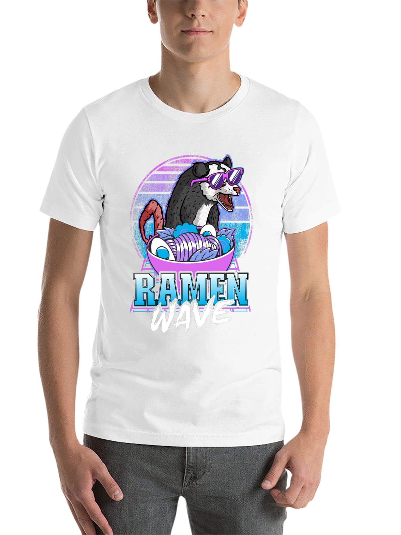 Black Ramen Wave Opossum T-Shirt view 14