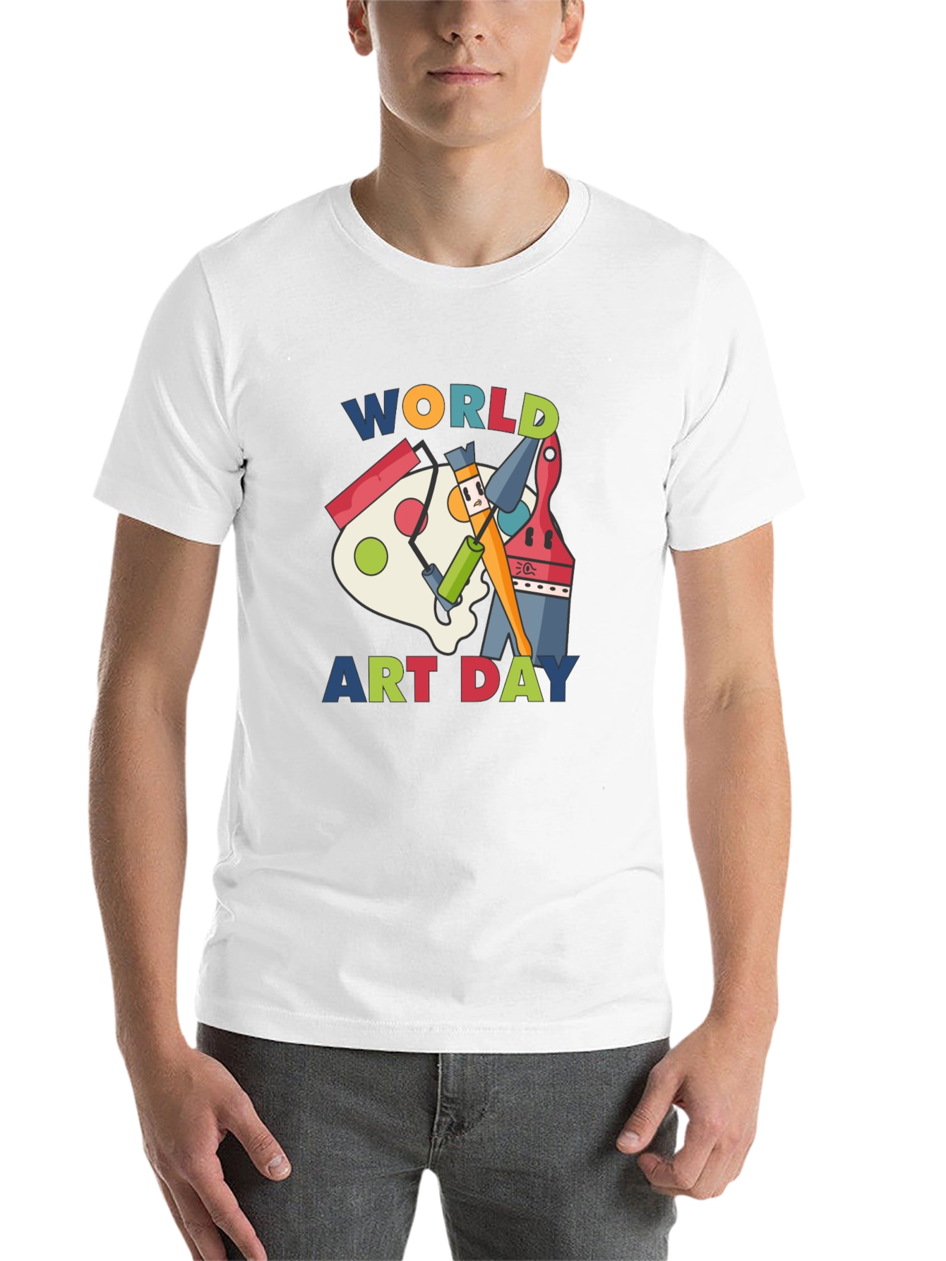 Black World Art Day Black T-Shirt view 14