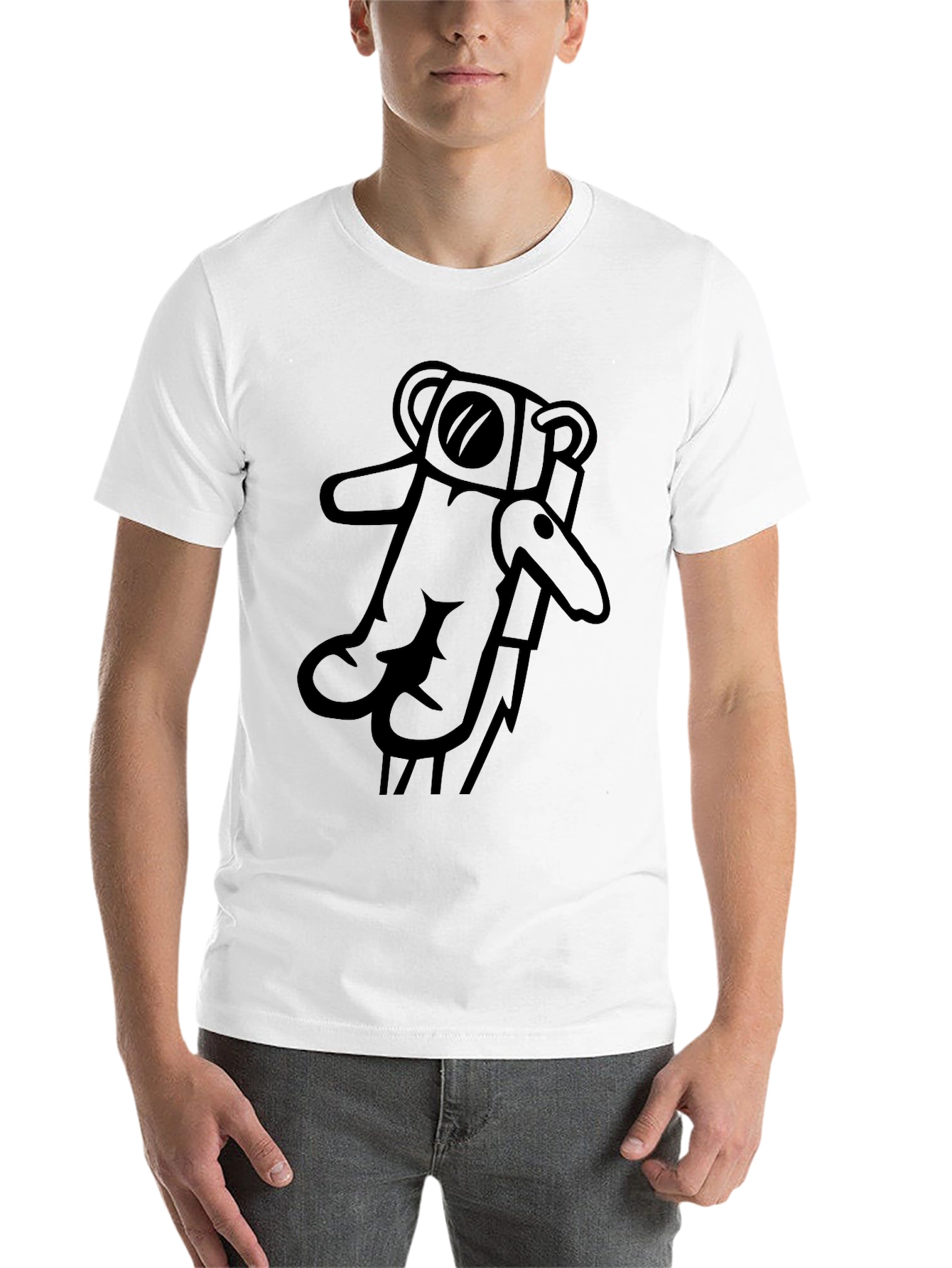 Black Astronaut Bear Graphic Tee - Soft Cotton Black T-Shirt view 14