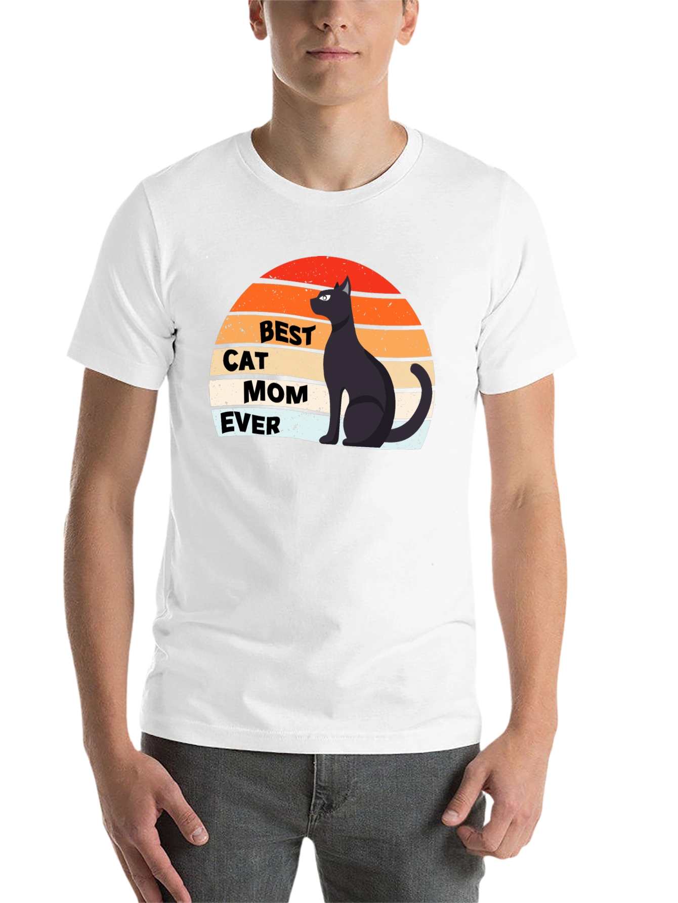 Black Best Cat Mom Ever Graphic Tee view 14