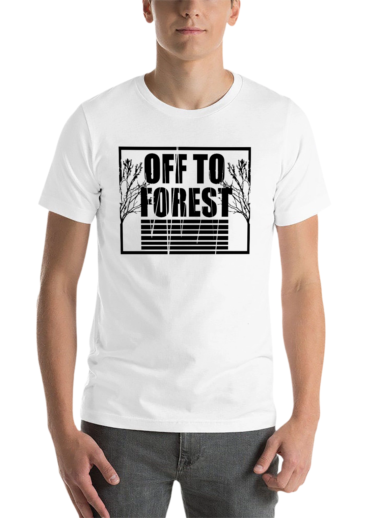 Black Off To Forest Black Graphic T-Shirt view 14