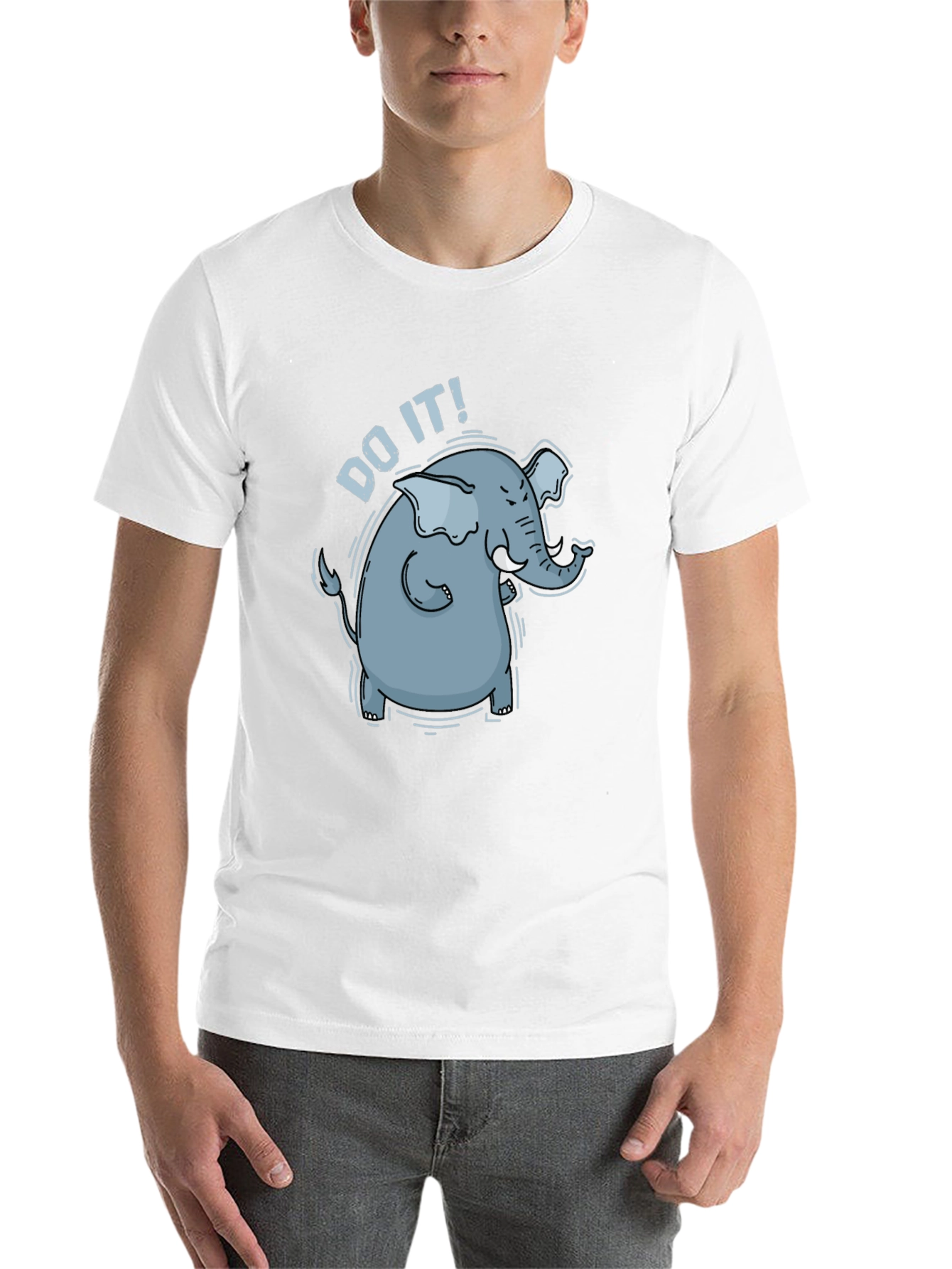 Black Motivational Elephant Graphic Tee - "Do It!" Black T-Shirt view 14