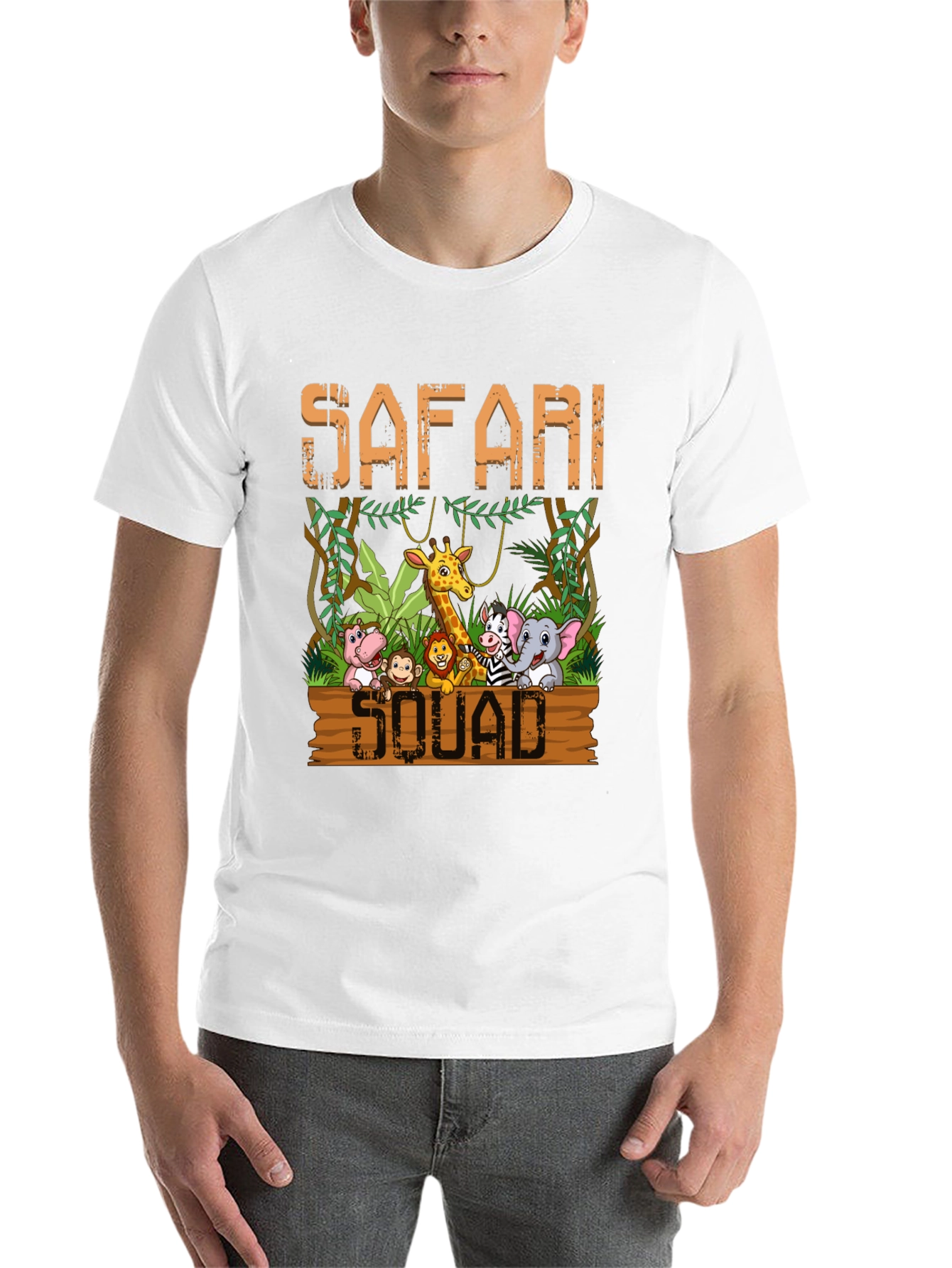 Black Safari Squad T-Shirt - Jungle Animal Cartoon view 14