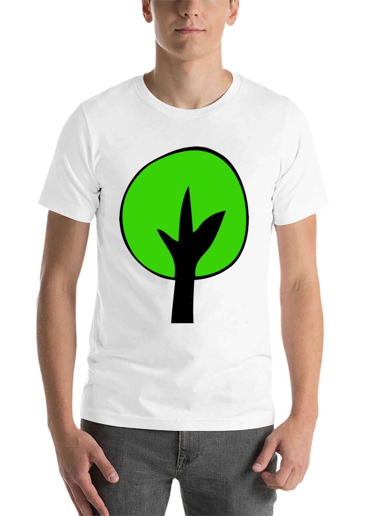 Black Green Tree Graphic Tee - Black Cotton Blend view 14