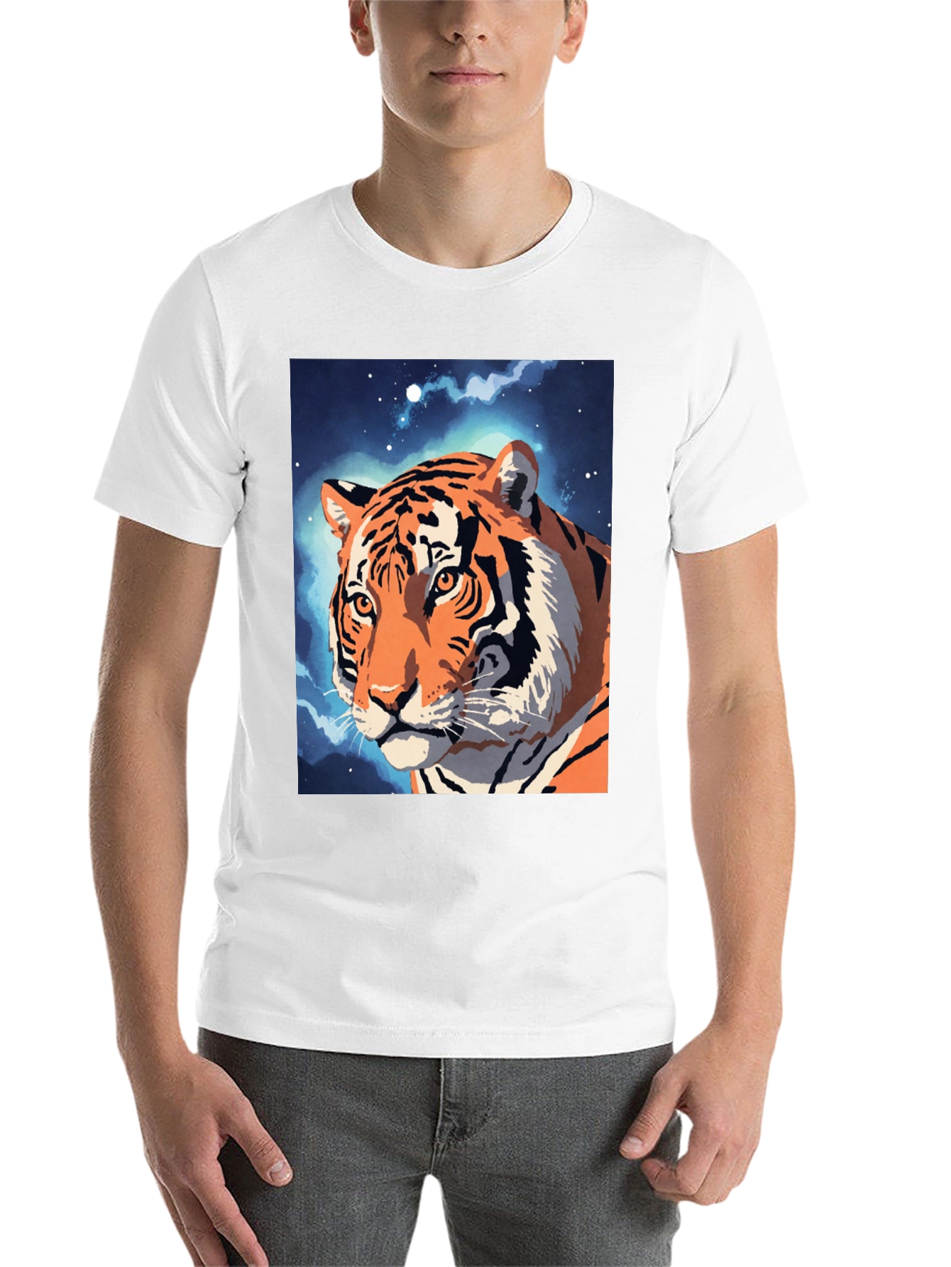 Black Tiger Galaxy Graphic Tee - Cool Animal Design view 14