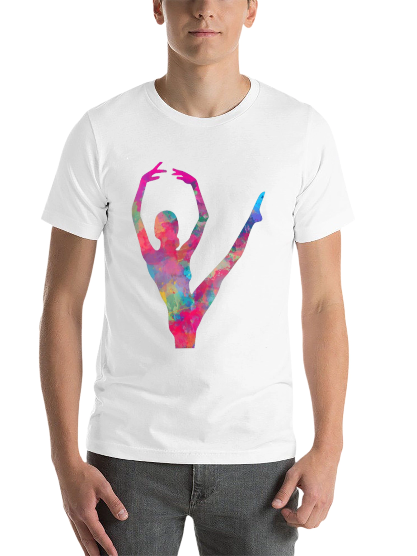 Black Watercolor Ballerina Black T-Shirt view 14