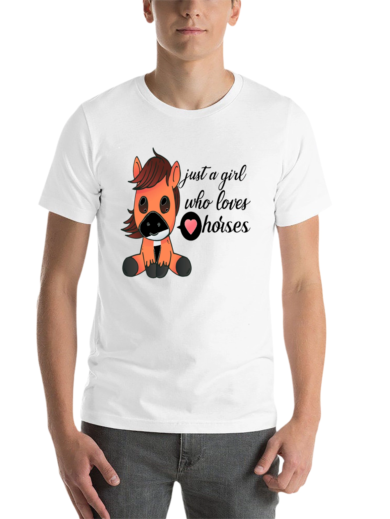 Black Cute Horse Lover T-Shirt - Just A Girl Who Loves Horses view 14
