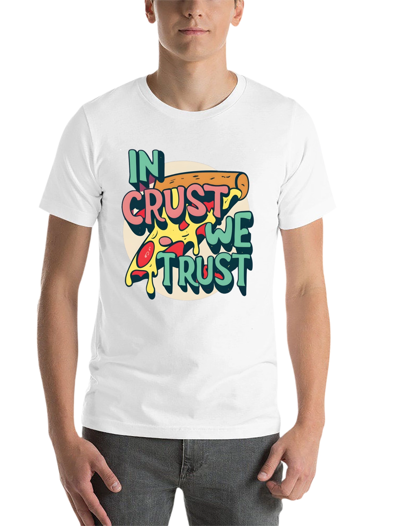 Black In Crust We Trust Pizza Graphic T-Shirt view 14