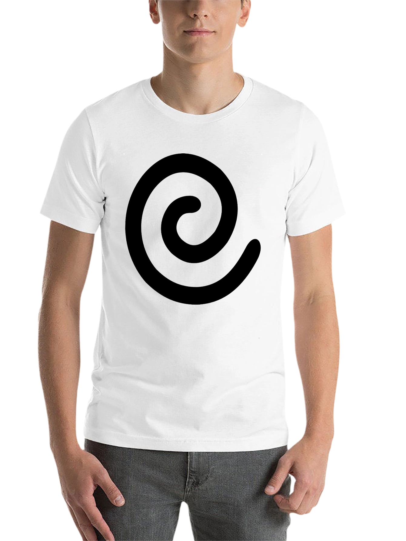 Black Minimalist Swirl Graphic Black T-Shirt view 14