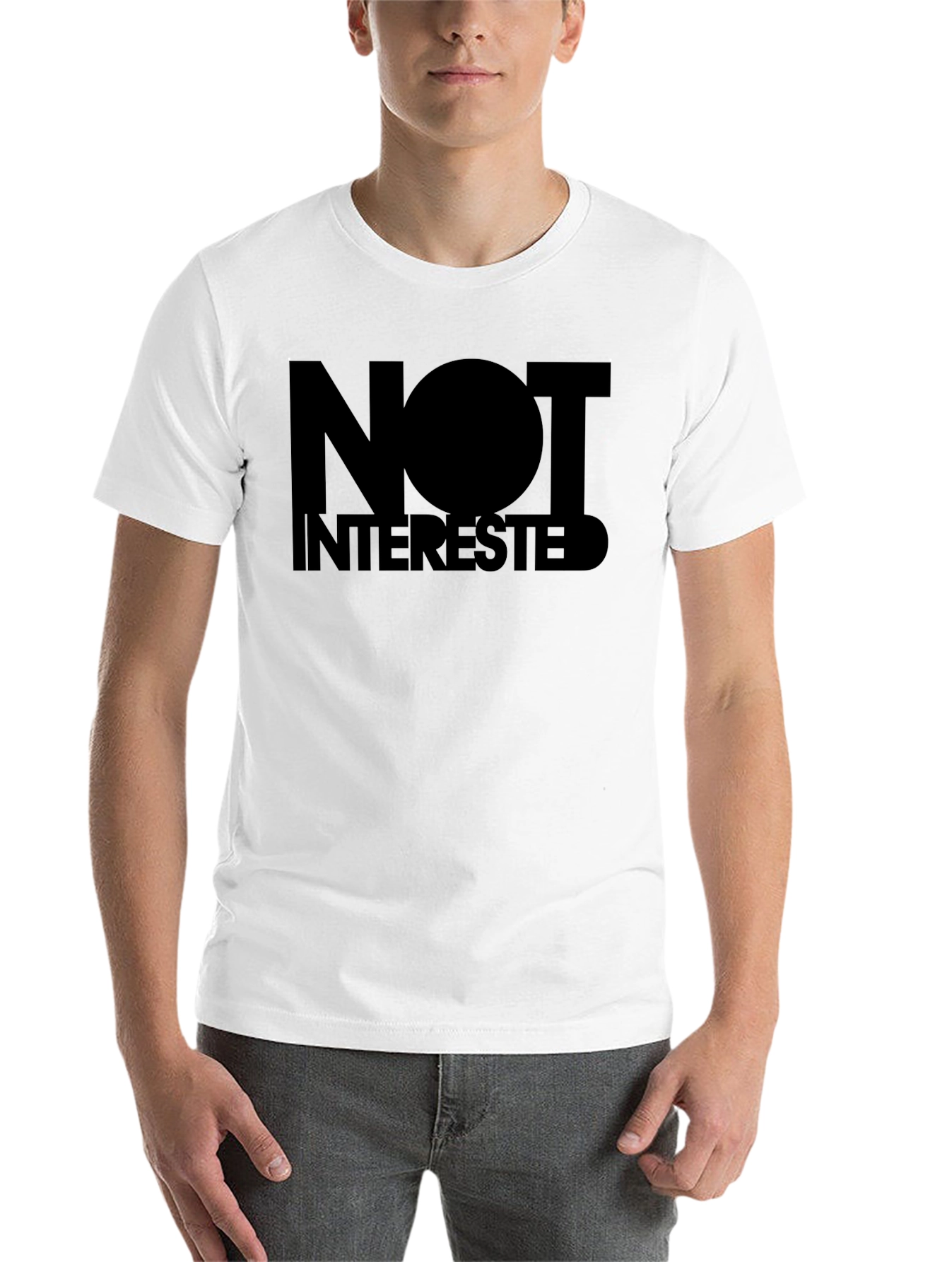 Black Not Interested Graphic T-Shirt - Bold Statement Tee view 14
