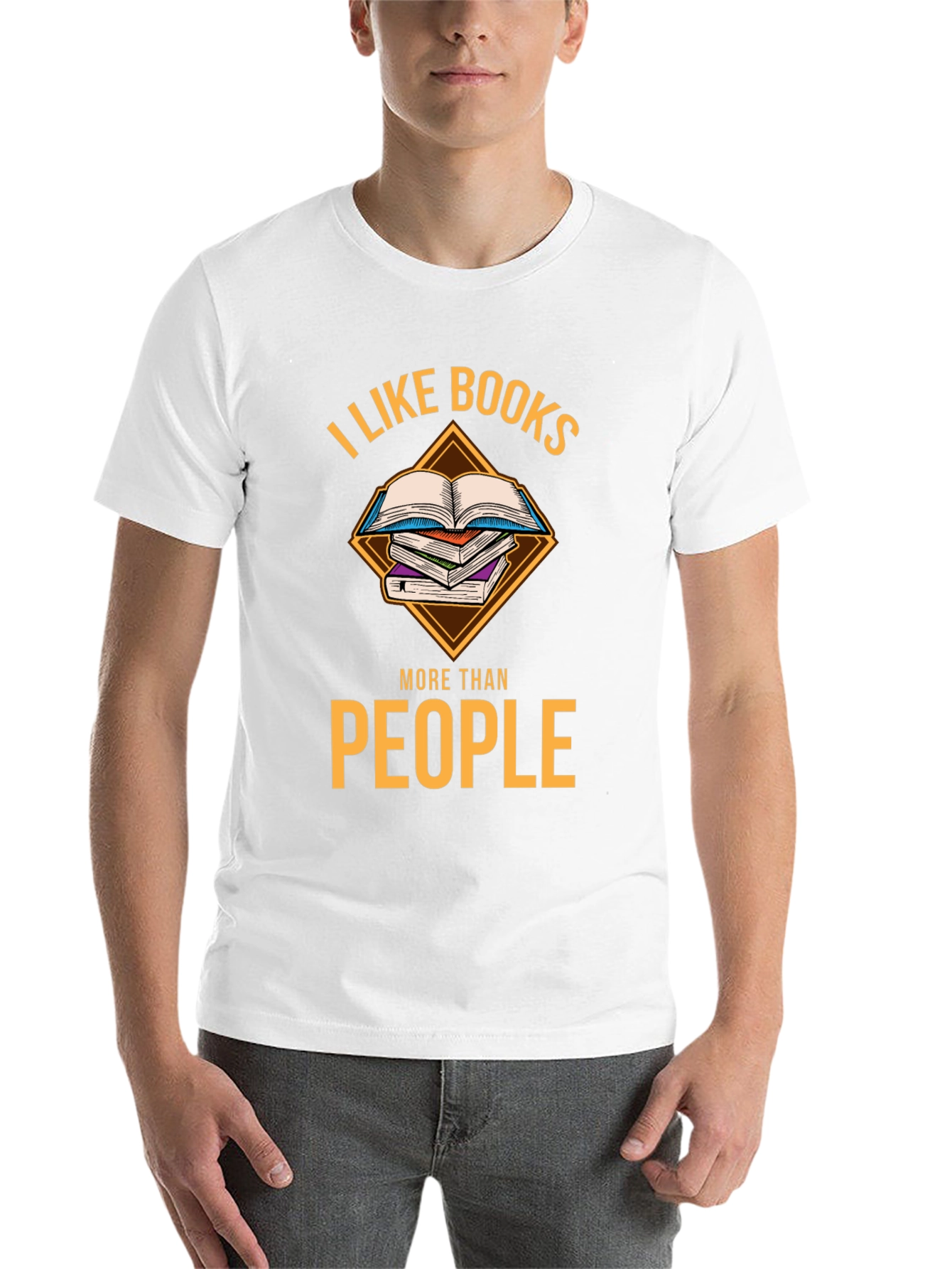 Black I Like Books More Than People T-Shirt view 14