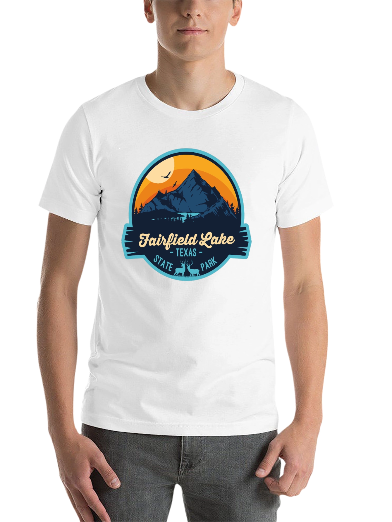 Black Fairfield Lake State Park Graphic T-Shirt view 14