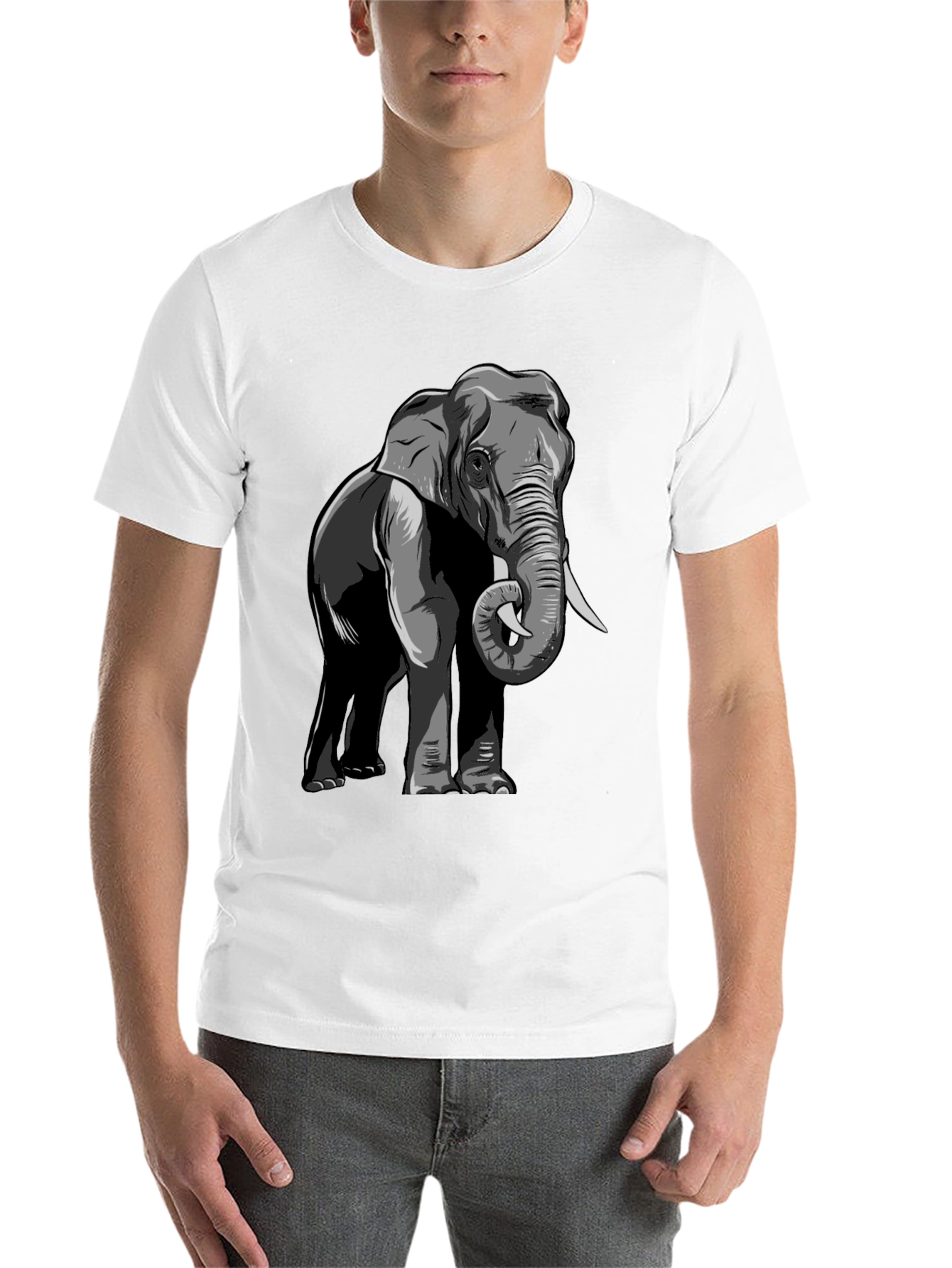 Black Elephant Graphic T-Shirt - Classic Black Tee view 14