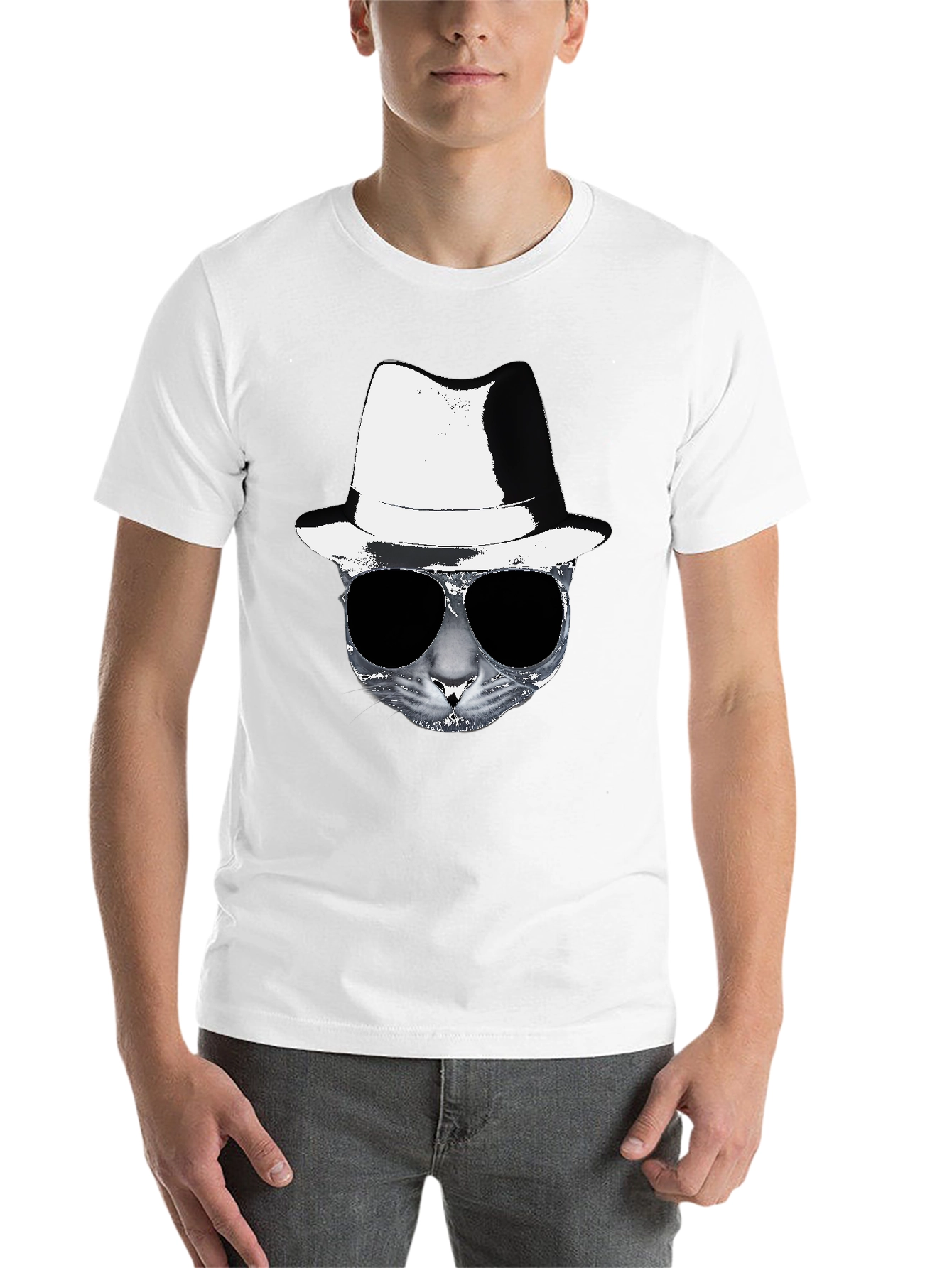 Black Cool Cat Tee - Black Graphic T-Shirt view 14