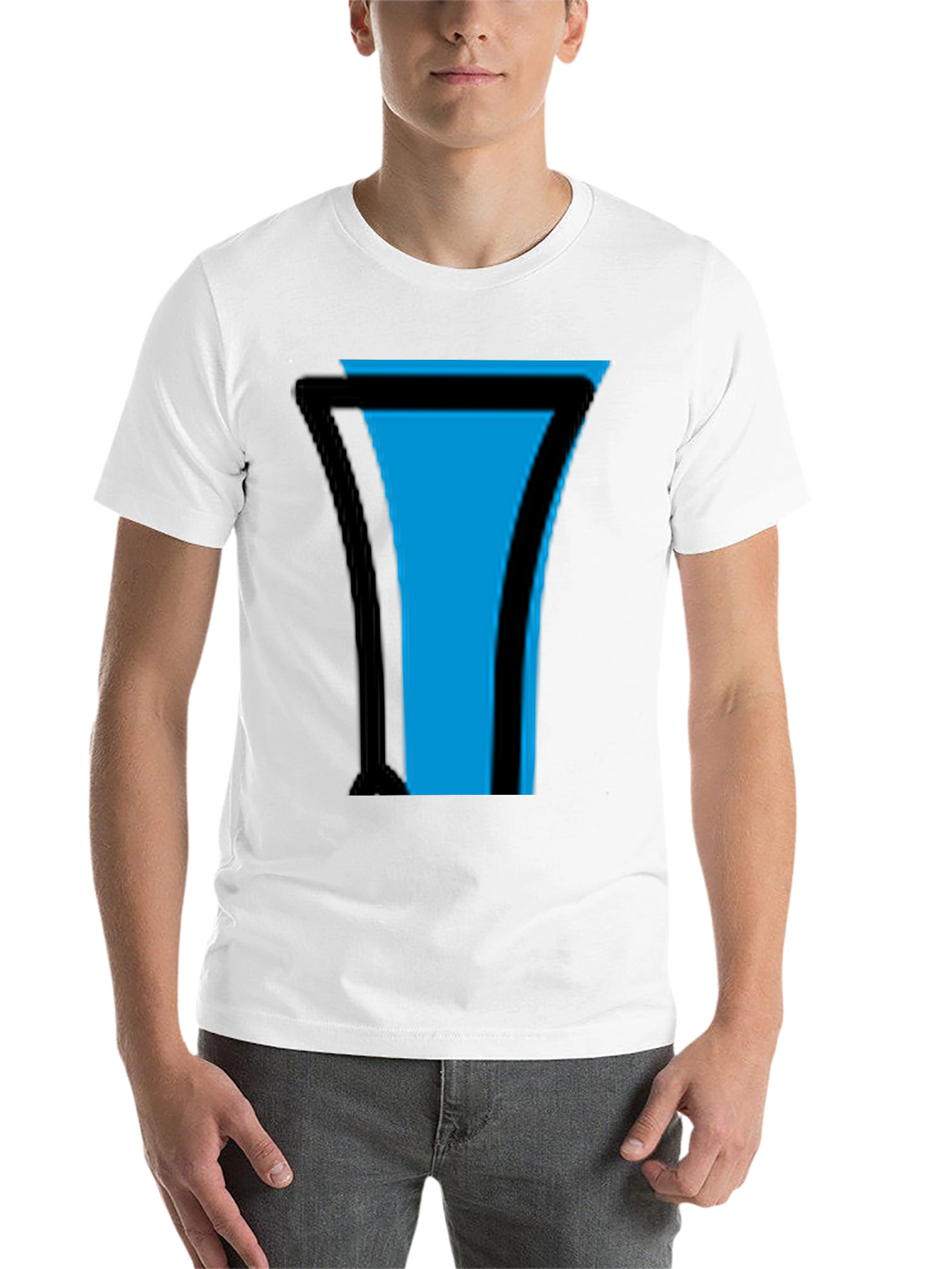 Stylish Blue & Black Graphic Tee - 14