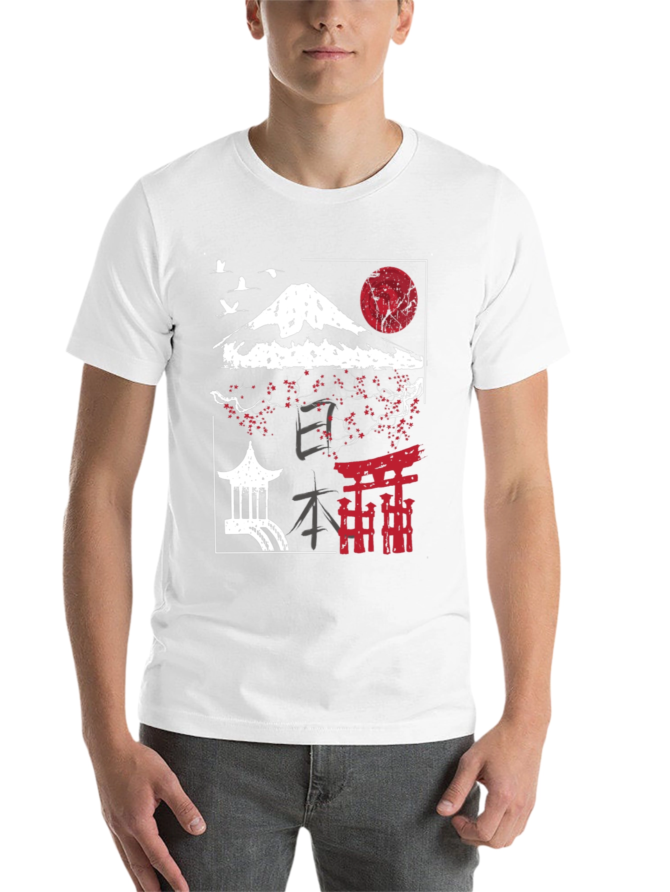 Black Japanese Landscape Graphic Tee view 14