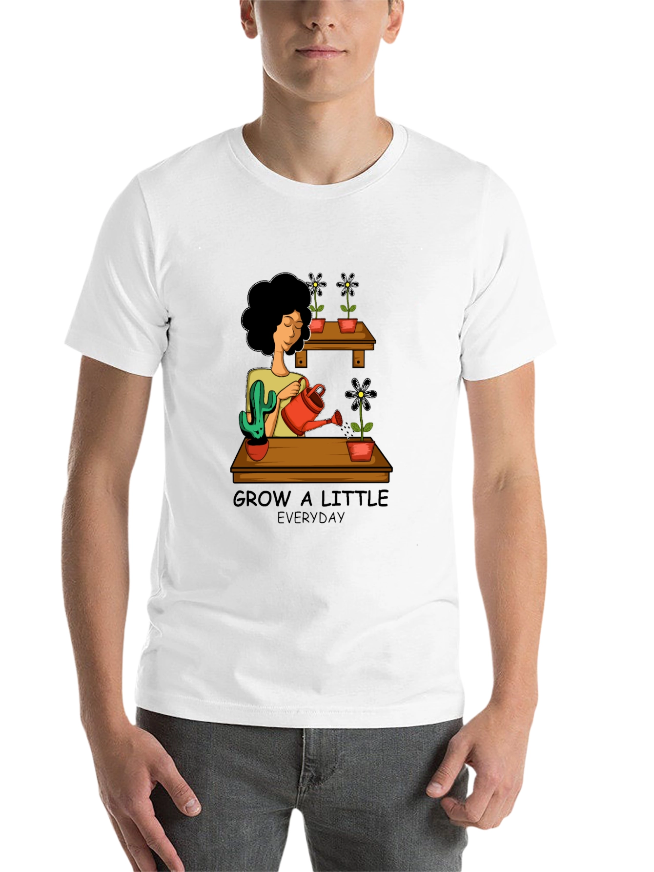 Black Grow a Little Everyday Graphic T-Shirt view 14