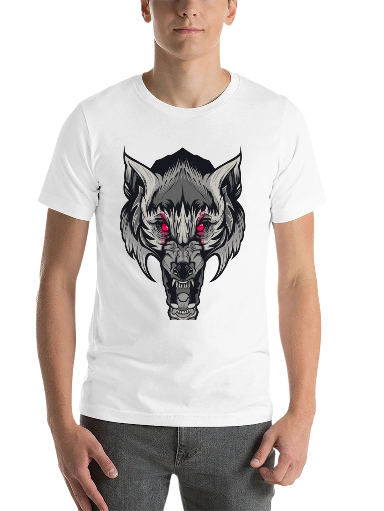 Black Wolf Graphic Print Tee - Men's Short Sleeve view 14