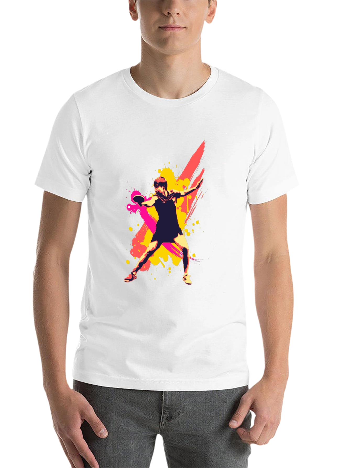 Black Tennis Player Graphic T-Shirt - Cool Sports Tee view 14