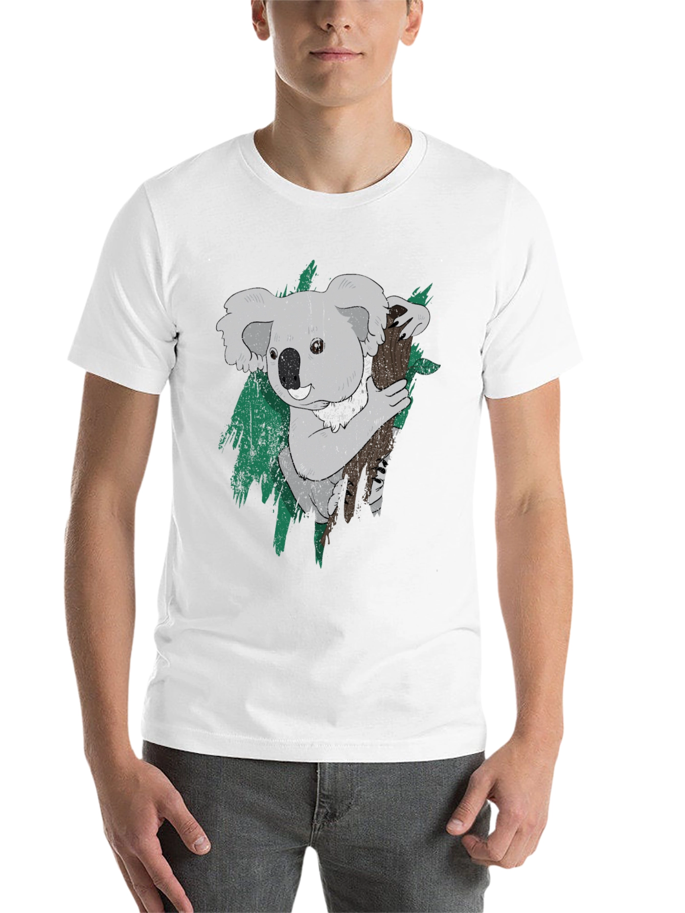 Black Koala Bear Graphic Print Black T-Shirt view 14