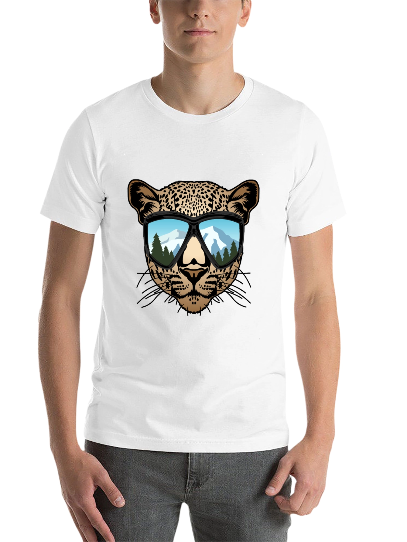 Black Cool Leopard Graphic Tee - Men's Black T-Shirt view 14